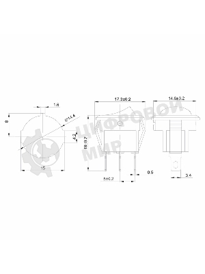 Выключатель клавишный Rexant круглый 250V 3А (3с) ON-OFF зеленый с подсветкой Micro
