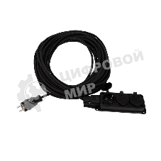 Удлинитель-шнур Rexant КГ 3х1.5, 20 м, 3 гнезда, морозостойкий, с/з, 16 А, 3500 Вт, IP44 (Сделано в России)