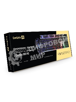 Комплект клавиатура+мышь ExeGate MK140 проводной, USB, 1000 DPI, чёрный/белый