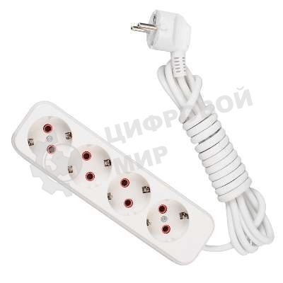 Удлинитель 4х3 м с заземл. 16А IP20 Lezard 720-0403-401