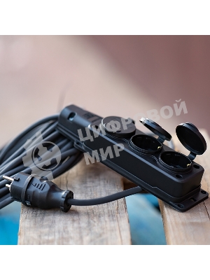 Удлинитель-шнур Rexant КГ 3х1.5, 20 м, 3 гнезда, морозостойкий, с/з, 16 А, 3500 Вт, IP44 (Сделано в России)