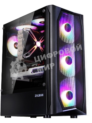 Компьютерный корпус MidiTower Zalman N4 black (ATX,Window, 6xRGb fan, USB 2.0 x2, USB 3.0x1, без БП) (N4 rev.1)