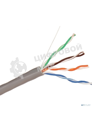 Кабель Exegate EX256748RUS Кабель UTP 4 пары кат.5e Exegate бескислородная медь, FLUKE® test pass, бухта 305м, серый, PVC