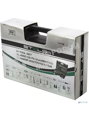 Набор инструментов Stels 141081/2'' 1/4'' CrV пластиковый кейс  69 предм.