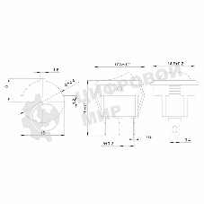Выключатель клавишный Rexant круглый 250V 3А (3с) ON-OFF желтый с подсветкой Micro