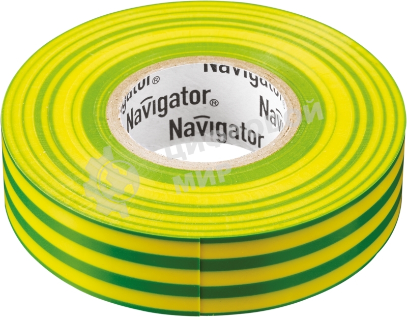 Изолента ПВХ Navigator 19 мм (рул.20м) жел/зел. NIT-A19-20/YG