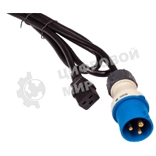 Шнур питания LANMASTER C19-I309 Male, 3х2.5, 220В, 16А, черный, 2.5 м.