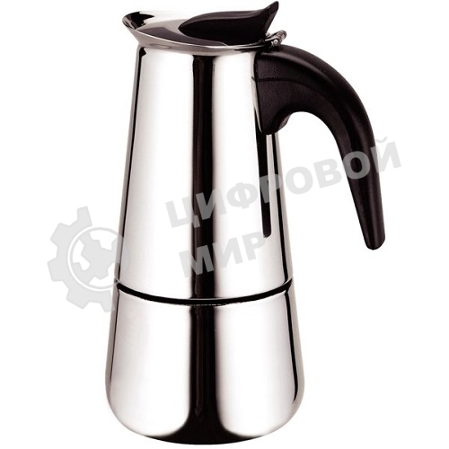 Кофеварка KELLI KL-3019 гейзерная (На 9 чашек. Нерж. сталь. Ручка и кнопка из нейлона (не нагреваются). Предохранительный клапан давления. Можно использ-ть на газ. плитах.Гейзер состоит из нижней емкости для воды, спец. сита-фильтра для кофе и верхнего чайничка для уже готового напитка.)