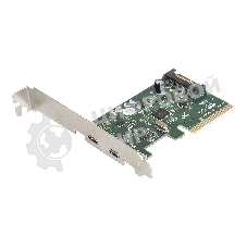 Контроллер ExeGate EXE-313 PCI-Ex4, 2*USB3.1 Type-C ext, разъем доп.питания (OEM)