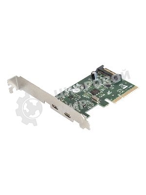 Контроллер ExeGate EXE-313 PCI-Ex4, 2*USB3.1 Type-C ext, разъем доп.питания (OEM)