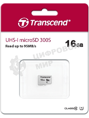 Флеш карта microSD 16Gb Transcend microSDHC Class 10 UHS-1 U1, (без адаптера), TLC