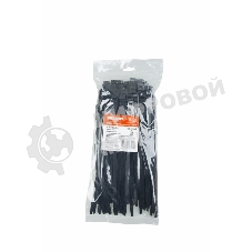 Хомут-стяжкa нейлоновая усиленная с двойным горизонтальным замком Rexant 260x9,0 мм, черная, упаковка 100 шт.
