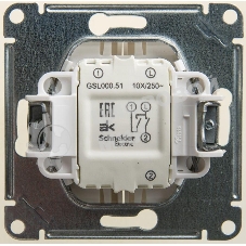 Механизм выключателя 2-кл. СП Glossa сх.5 10А IP20 10AX перламутр SchE GSL000651