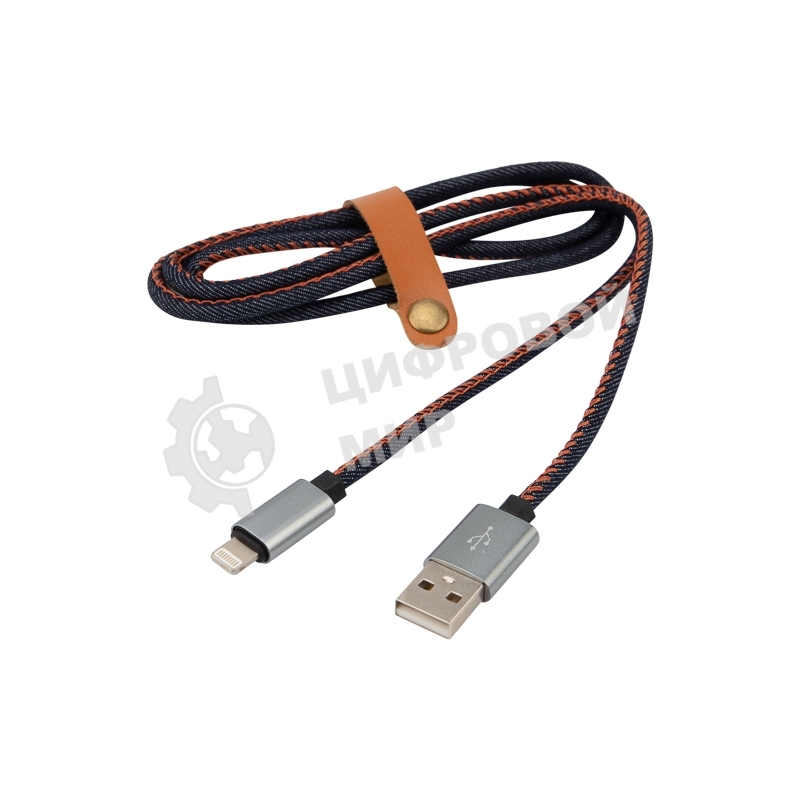 Кабель Rexant USB кабель для iPhone 5/6/7 моделей, шнур в джинсовой оплетке