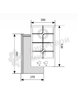 Газовая варочная панель LEX GVG 321 BL2 конфорки газ-контроль электроподжиг