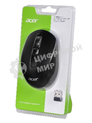 Мышь беспроводная Acer OMR060 черный, 1600 dpi, радиоканал, USB, кнопки - 6