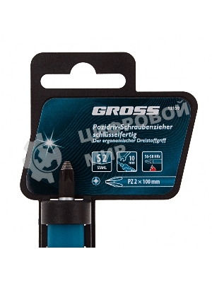 Отвертка Gross PZ2x100 мм, S2, 3к ручка