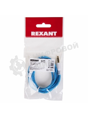 Аудиокабель AUX Rexant 3.5 мм в тканевой оплетке 1 м синий