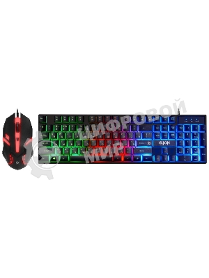 Комплект клавиатура+мышь Defender Glion C-123 проводной, USB, 1600 DPI, чёрный