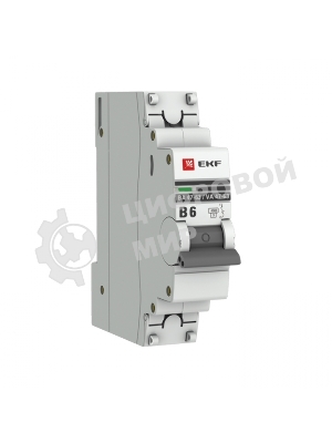 Выключатель автоматический модульный 1п B 6А 4.5кА ВА 47-63 PROxima EKF mcb4763-1-06B-pro