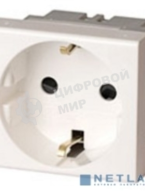 Розетка 1-м СП Viva 2мод. защ. шторки с заземл. бел. ДКС 45005