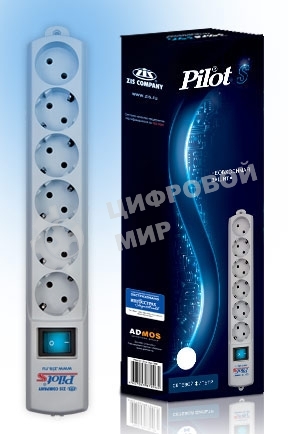 Сетевой фильтр ZIS Pilot S, 6 розеток, 3 м, белый, Pilot S3M