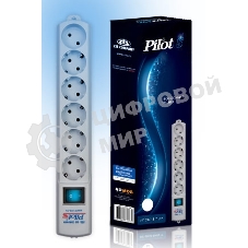 Сетевой фильтр ZIS Pilot S, 6 розеток, 3 м, белый, Pilot S3M