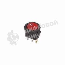 Выключатель клавишный Rexant круглый 250V 3А (3с) ON-OFF красный с подсветкой Micro