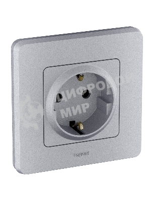 Розетка 2К+З немецкий стандарт 16А 250 В алюминий