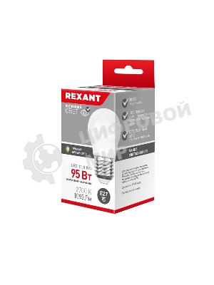 Лампа светодиодная Rexant Шарик (GL) 11,5 Вт E27 1093 лм 2700 K теплый свет