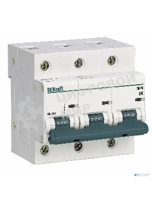 Выключатель автоматический трехполюсный ВА-201 100А C 10кА 13009DEK DEKraft
