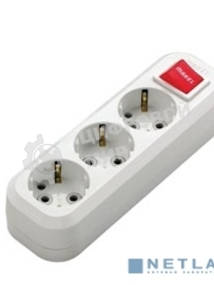 Колодка удлинителя Makel 3 гнезда с заземлением c выключателем