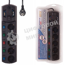 Сетевой фильтр Most EHV 5 м (5 розеток) черный (коробка)