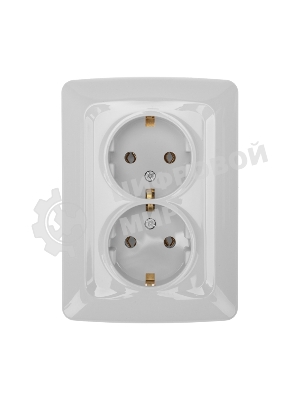 Розетка Kranz 2-ая DEA с/з с/у 16А белый (1/10/100)