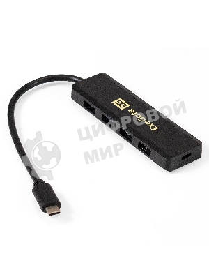 USB-концентратор ExeGate DUB-4CP/1 (кабель-адаптер USB Type C --> 4xUSB3.0, Plug&Play, черный)