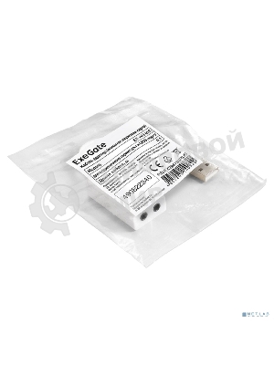 Кабель-адаптер (внешняя звуковая карта) ExeGate EX-AU-01S для подключения гарнитуры к USB порту, 0,1м