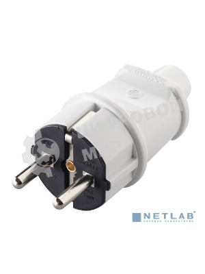 Вилка прямая с заземлением Makel белая