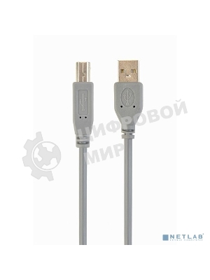 Кабель Filum USB 2.0, 1.8 м., серый, разъемы: USB A male-USB B male, пакет. (FL-C-U2-AM-BM-1.8M)