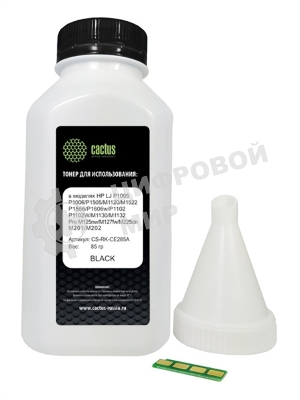 Тонер Cactus CS-RK-CE285A черный туба 85гр. с чипом для принтера HP LJ P1005/M1120/P1606w; Pro M125nw/M127fw/