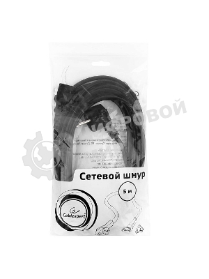Кабель Gembird Power 250V 10A EUR, VDE питания сетевой, Евровилка, заземление, 5m (PC-186-VDE-5M)