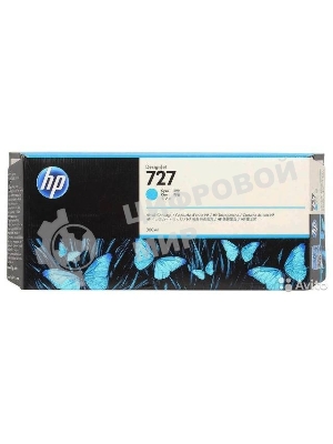 Картридж струйный HP 727 F9J76A голубой для HP DJ T1500/T1530/T2500/T2530/T920/T930 (300мл)
