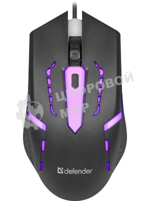 Мышь проводная Defender Hit MB-601 черный, 1200 dpi, USB, кнопки - 4