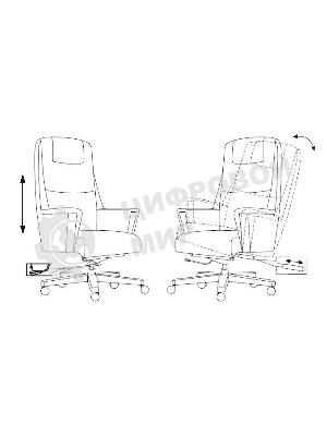 Кресло Бюрократ DUKE черный, кожа