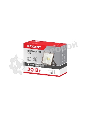 Прожектор Rexant СДО 20 Вт 1600 Лм 4000 K черный корпус