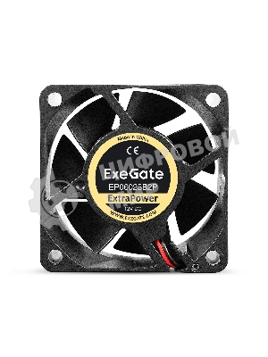 Вентилятор для корпуса ExeGate ExtraPower EP06025B2P черный, 60 мм, 4500 об/мин, 31 дБ, 2 pin