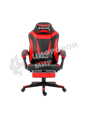 Кресло Defender CRUISER BLACK/RED черный/красный, экокожа, подставка для ног