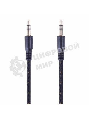 Аудиокабель AUX Rexant 3.5 мм в тканевой оплетке 1 м черный