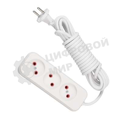 Удлинитель 3х3 м без заземл. 10А IP20 Lezard 720-0303-303
