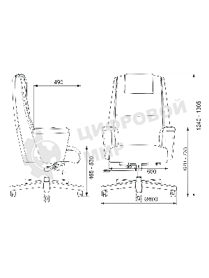 Кресло Бюрократ DUKE черный, кожа