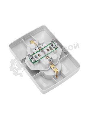 Розетка Kranz 2-ая DEA с/з с/у 16А белый (1/10/100)